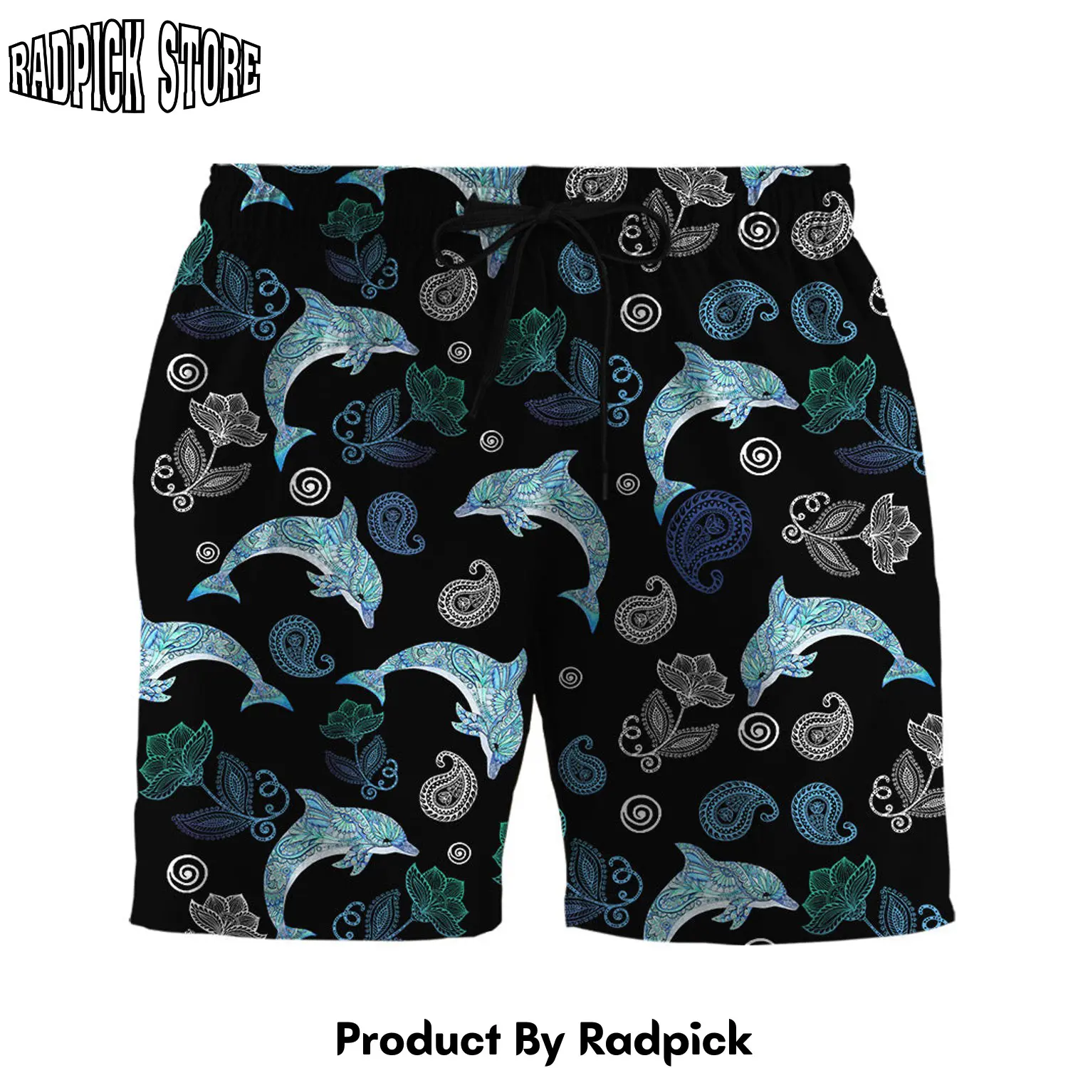 Radpick 3d dolphins custom beach short rp631567